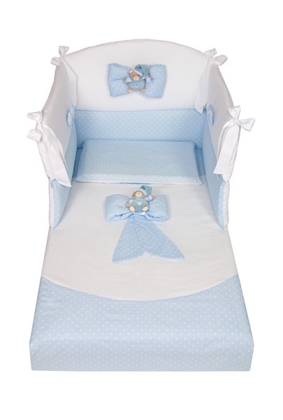 Billo e Pallina Set Piumone Cristy Fiocco azzurro per lettino 3pz
