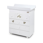 Bebè Bagnetto Fasciatoio My Love Bianco Tortora 4 Cassetti