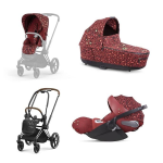 Cybex Trio Priam System 3 in 1 Rockstar Rosenrot Red | Chrome Brown