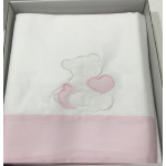 Labiemme Set Lenzuola per Lettino 3pz dolce nanna Bianco Rosa