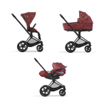 Cybex Trio Priam System 3 in 1 Rockstar Rosenrot Red | Matt black