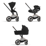 Cybex Trio Priam Sepia Black con Telaio Rosegold e Cloud T