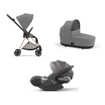 Cybex Trio Mios Mirage Grey con telaio Rosegold e Cloud T