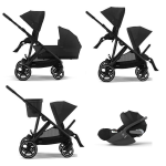 Cybex Trio Fratellare Gazelle S BLK Moon Black con Cloud T