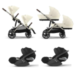 Cybex Trio Gemellare Gazelle S TPE Seashell Beige con Cloud T