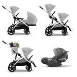 Cybex Trio Fratellare Gazelle S SLV Lava Grey con Cloud T