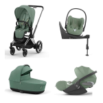 Cybex Trio Priam 4-in-1 Leaf Green con Telaio Chrome Black Cloud T e Base Isofix