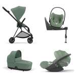 Cybex Trio Mios 4-in-1 Leaf Green con telaio Matt Black Cloud T e Base Isofix