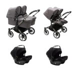 Bugaboo Trio Gemellare Donkey 5 Grey Melange con Turtle Air