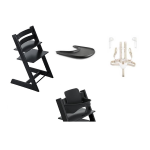 Stokke Kit Tripp Trapp Black con vassoio, cinture e Baby set 