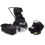 Bugaboo Trio Dragonfly Black Midnight Black con Turtle Air