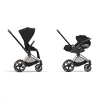 Cybex Duo Priam Sepia Black con Telaio Rosegold e Cloud T