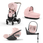 Cybex Trio Priam 4 in 1 Peach Pink-Chrome Brown con Cloud T e Isofix