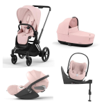 Cybex Trio Priam 4 in 1 Peach Pink-Matt Black con Cloud T e Isofix