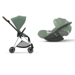 Cybex Travel System Mios Leaf Green-Chrome Brown con Cloud T