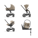 Cybex Trio Priam 4 in 1 Cozy Beige-Chrome Brown con Cloud T e Isofix