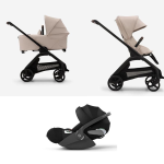 Bugaboo Trio Dragonfly Black-Desert Taupe con Cloud T