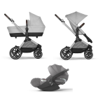 Cybex Trio Eos Lux 3 in 1 SLV Lava Grey con Cloud T Plus