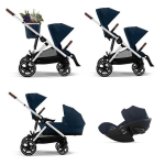 Cybex Trio Fratellare GAZELLE S SLV Ocean Blue con Cloud G