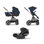 Cybex Trio EOS LUX 3 in 1 SLV Ocean Blue con Cloud T Plus