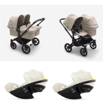 Bugaboo Donkey 5 Trio Gemellare Black-Desert Taupe e Cloud G Plus