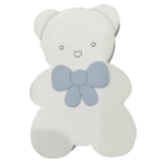 Pomo Orso Bianco Con fiocco Azzurro