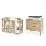 Cameretta Sleepi V3 Natural con materasso e cassettiera