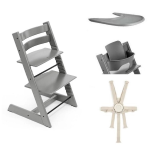Stokke Kit Tripp Trapp Storm Grey con vassoio, cinture e Baby Set 2