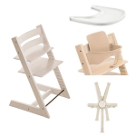 Stokke Kit Tripp Trapp Whitewash con vassoio, cinture e Baby Set 2
