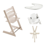 Stokke Tripp Trapp Whitewash con vassoio cinture e Baby Set 2