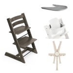 Stokke Kit Tripp Trapp Hazy Grey con vassoio, cinture e Baby set 2