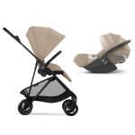 Cybex 2in1 Melio Carbon Almond Beige con Cloud T I-Size Plus