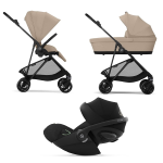 Cybex Trio Melio Carbon Almond Beige con Cloud G I-Size
