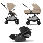 Cybex Trio Melio Carbon Almond Beige con Cloud T I-Size
