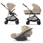 Cybex Trio Melio Carbon Almond Beige con Cloud T I-Size Plus