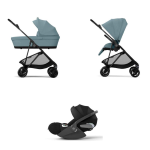 Cybex Trio Melio Carbon Stormy Blue con Cloud T I-Size