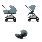 Cybex Trio Melio Carbon Stormy Blue con Cloud G Plus I-Size