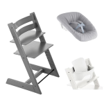 Stokke Tripp Trapp Storm Grey con Baby Set 2 white e Newborn