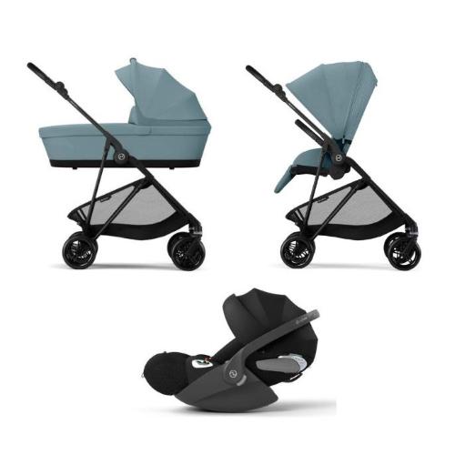Cybex Trio Melio Carbon Stormy Blue con Cloud T I-Size