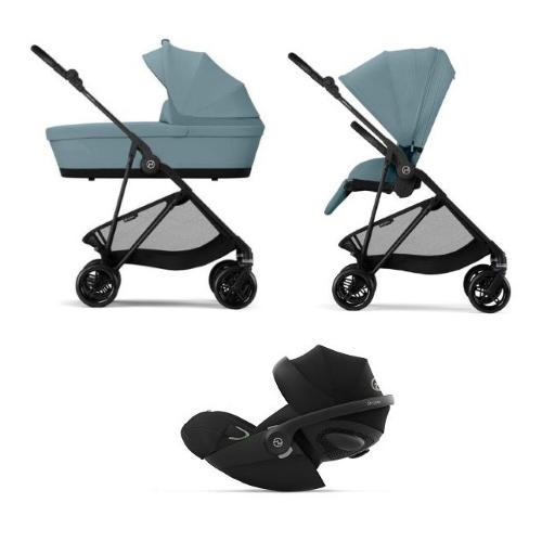 Cybex Trio Melio Carbon Stormy Blue con Cloud G I-Size