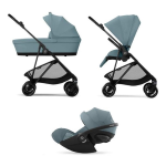 Cybex Trio Melio Carbon Stormy Blue con Cloud G Plus I-Size