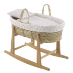 Cambrass Culla in Palma Naturale Branch Beige con Supporto Dondolo in Legno