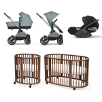 Kit Nascita Trio EOS Lux Sky Blue e Sleepi V3 Warm Brown