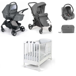 Kit Nascita Cam Trio Fluido Easy Antracite Orso Bianco e Lettino Simply