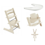 Stokke Tripp Trapp Vanilla White con vassoio, cinture e Baby Set 2