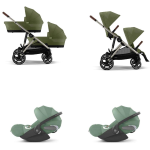 Cybex Trio Gemellare Gazelle S Tpe Moss Green con Cloud T Plus