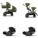 Cybex Trio Gemellare Gazelle S Tpe Moss Green con Cloud T