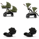 Cybex Trio Gemellare Gazelle S Tpe Moss Green con Cloud G PLUS