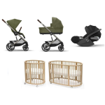 Kit Nascita Trio Cybex Balios Moss Green con Stokke Sleepi V3 Natural