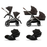 Cybex Trio Gemellare Gazelle S Tpe Chocolate Brown con Cloud G I-Size Plus
